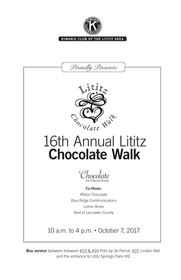 16Th Annual Lititz Chocolate Walk