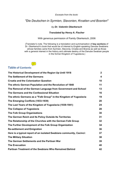 Die Deutschen in Syrmien, Slavonien, Kroatien Und Bosnien