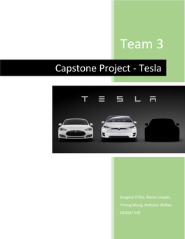 Capstone Project - Tesla