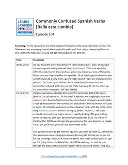 Commonly Confused Spanish Verbs [Baila Esta Cumbia]