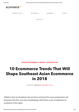 10 Ecommerce Trends That Will Shape Southeast Asian Ecommerce in 2018
