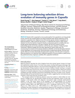 Long-Term Balancing Selection Drives Evolution of Immunity Genes In