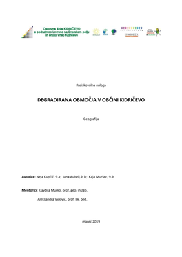 Degradirana Območja V Občini Kidričevo