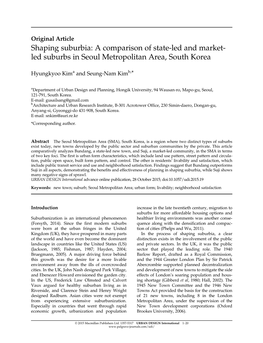 Shaping Suburbia: a Comparison of State-Led and Market-Led Suburbs In