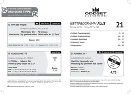 WETTPROGRAMM PLUS Dienstag, 25