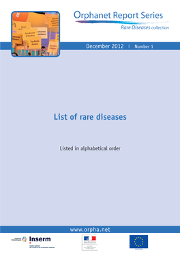 Orphanet Report Series Rare Diseases Collection