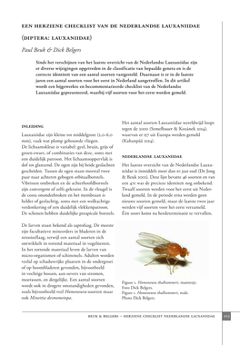 Een Herziene Checklist Van De Nederlandse Lauxaniidae (Diptera: Lauxaniidae)
