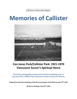 Memories of Callister