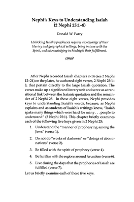 Nephi's Keys to Understanding Isaiah (2 Nephi 25:1-8)