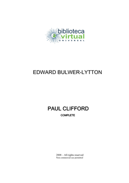 Edward Bulwer-Lytton Paul Clifford