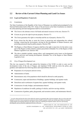 2.2 Review of the Current Urban Planning and Land Use Issues