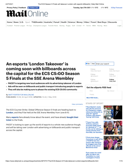 An Esports 'London Takeover' Is Site Web Enter Your Search