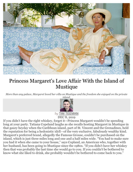 Princess Margaret's Love Affair with the Island of Mustique