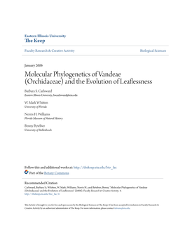 Molecular Phylogenetics of Vandeae (Orchidaceae) and the Evolution of Leaflessness Barbara S