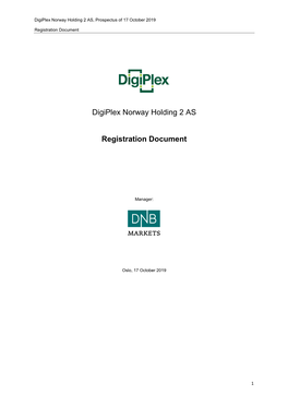 Digiplex Norway Holding 2 AS Registration Document