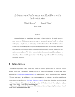 Substitute Preferences and Equilibria with Indivisibilities