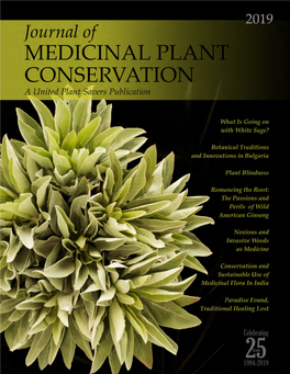 Journal of Medicinal Plant Conservation TABLE of CONTENTS