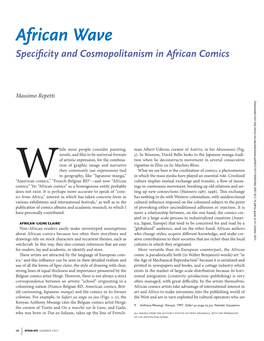 African Wave Specificity and Cosmopolitanism in African Comics