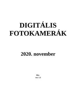 Digitális Fotokamerák