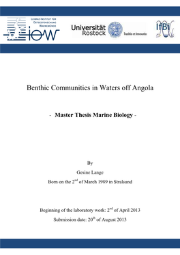 Benthic Communities in Waters Off Angola