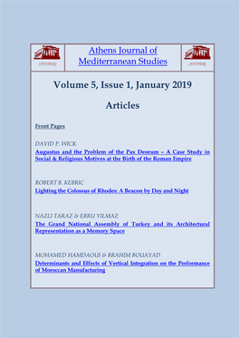 Volume 5, Issue 1, January 2019 Articles