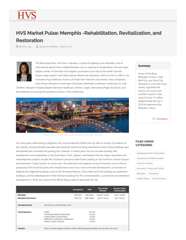 Memphis -Rehabilitation, Revitalization, and Restoration