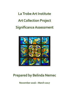La Trobe Art Institute Art Collection Project Significance Assessment