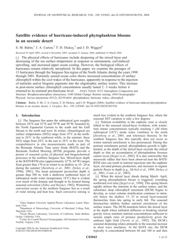 Satellite Evidence of Hurricane-Induced Phytoplankton Blooms in an Oceanic Desert S