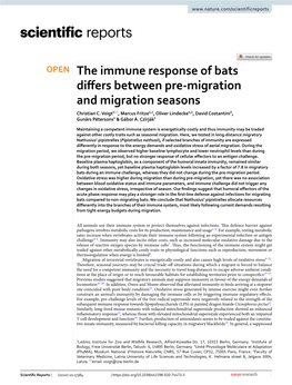 The Immune Response of Bats Differs Between Pre-Migration And