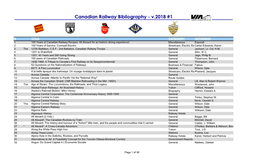 Canadian Railway Bibliography - V.2018 #1