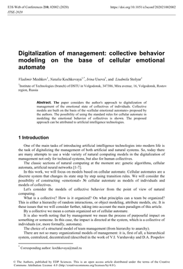 Collective Behavior Modeling on the Base of Cellular Emotional Automate