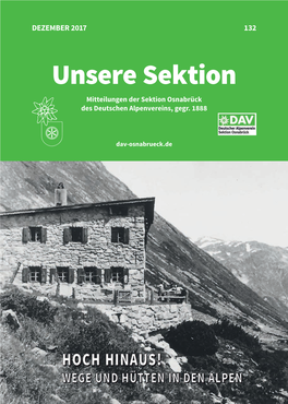 Unsere Sektion Mitteilungen Der Sektion Osnabrück Des Deutschen Alpenvereins, Gegr