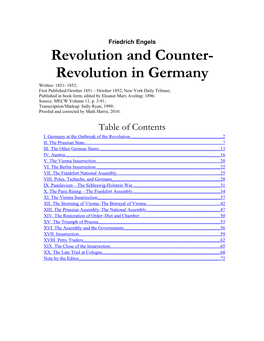 Revolution and Counter Revolution in Germany