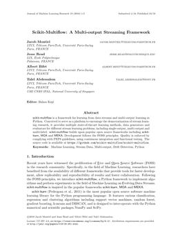 Scikit-Multiflow: a Multi-Output Streaming Framework