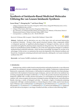 Synthesis of Imidazole-Based Medicinal Molecules Utilizing the Van Leusen Imidazole Synthesis