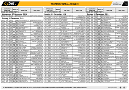 Midweek Football Results Weekend Football Results Weekend Football Results