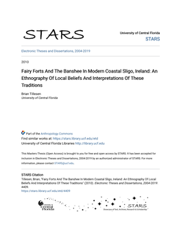 Fairy Forts and the Banshee in Modern Coastal Sligo, Ireland: an Ethnography of Local Beliefs and Interpretations of These Traditions