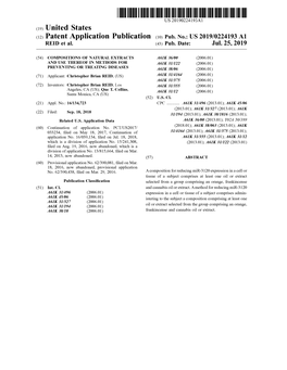 Patent Application Publication ( 10 ) Pub . No . : US 2019 / 0224193 A1