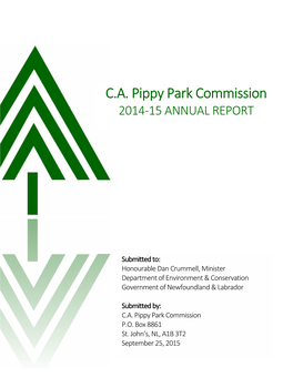 C.A. Pippy Park Commission 2014‐15 ANNUAL REPORT