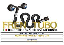 Listino Kit Motocicli Motorbike Hose Kit Price List