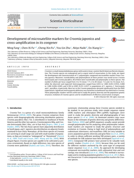 Development of Microsatellite Markers for Croomia Japonica and Cross