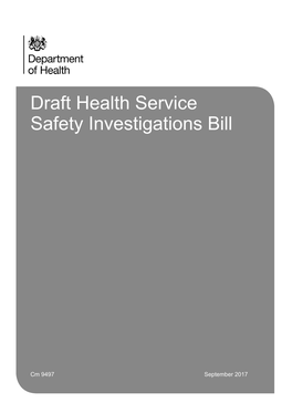 Draft Health Service Safety Investigations Bill