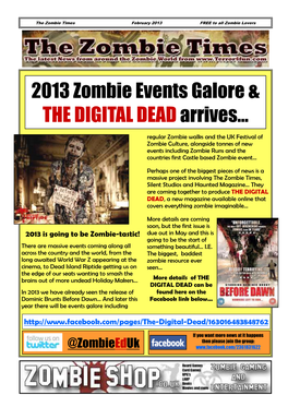 Zombie Times February 2013 FREE to All Zombie Lovers