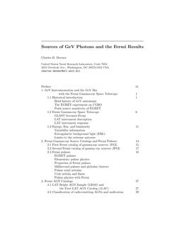 Sources of Gev Photons and the Fermi Results