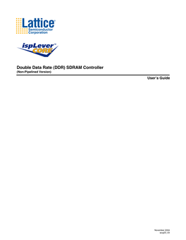 Double Data Rate (DDR) SDRAM Controller User's Guide