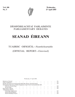 First Seanad Debate on the Bill
