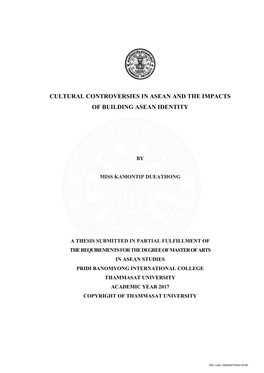 Cultural Controversies in Asean and the Impacts of Building Asean Identity