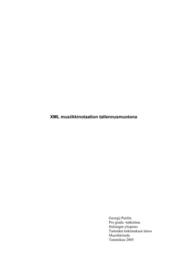 XML Musiikkinotaation Tallennusmuotona (Pdf)