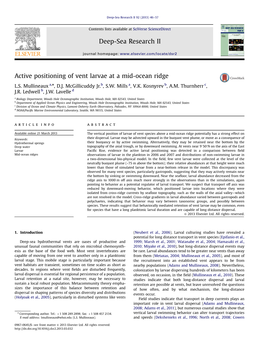 Active Positioning of Vent Larvae at a Mid-Ocean Ridge