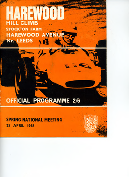 Programme 1968 28Th April Spring National